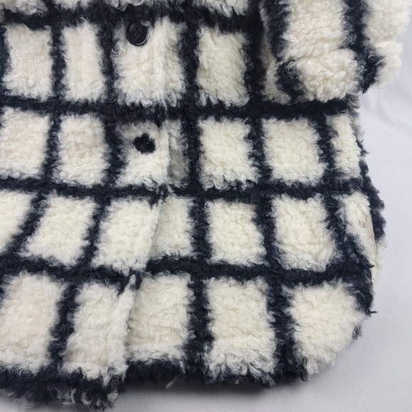 NWOT Little Mountain Vancouver geo sherpa hooded midi coat Cordova 9019 - Picture 6 of 8